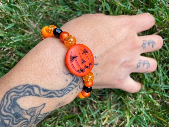 Neon Pumpkin Treasure Bracelet