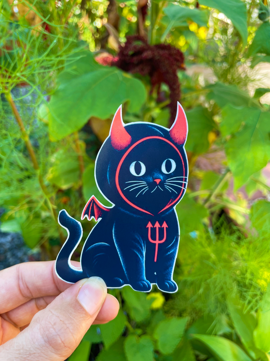 Devil Kitty Die Cut Sticker